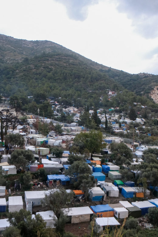 The camp above Vathy town on Samos